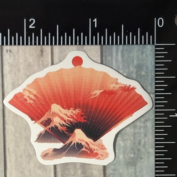 🌀10/$10🌀 Japanese-Style Fan Reusable Waterproof Vinyl Sticker Decal - Picture 1 of 1